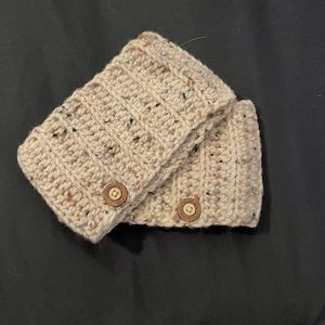 Hand Knitted Boot Cuffs with Button
